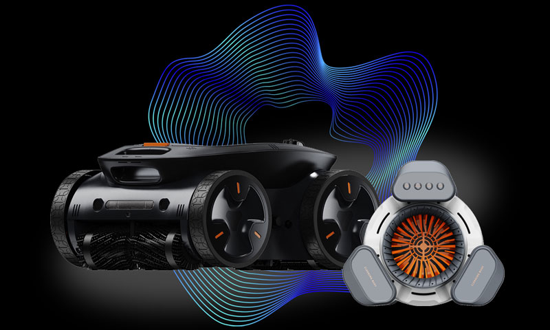 Apex A1 Pro comes with DynaSkimmer module that adds surface cleaning and Wi-Fi capabilities to the base cordless robotic pool cleaner.